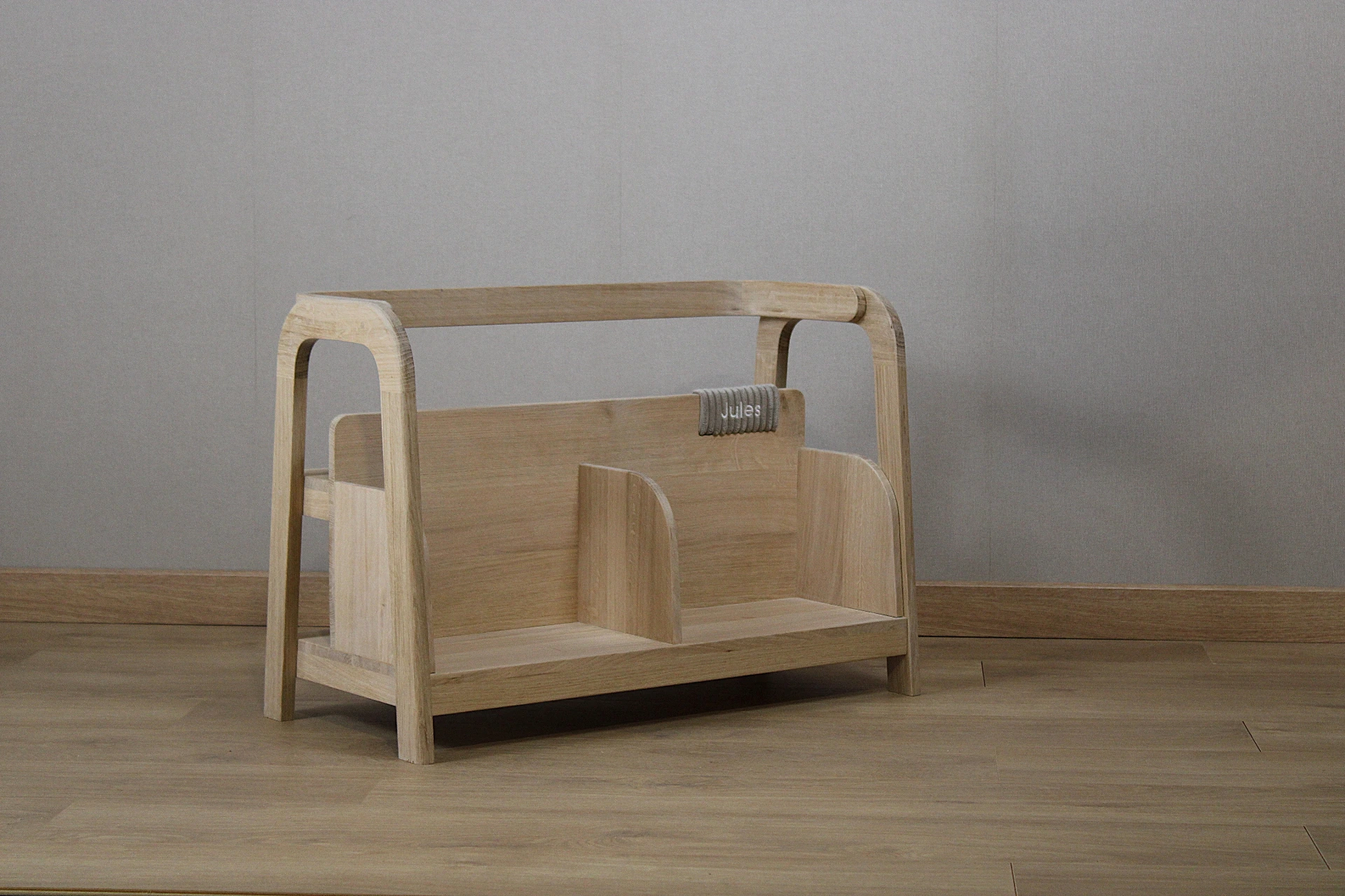 Bibliothèque en bois de chêne naturel_beige