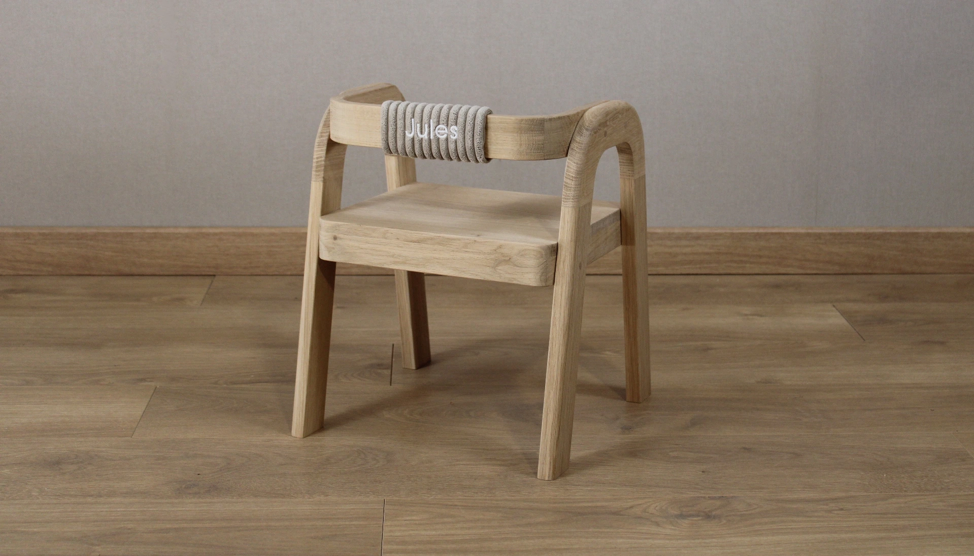 Chaise enfant en bois chêne naturel_beige