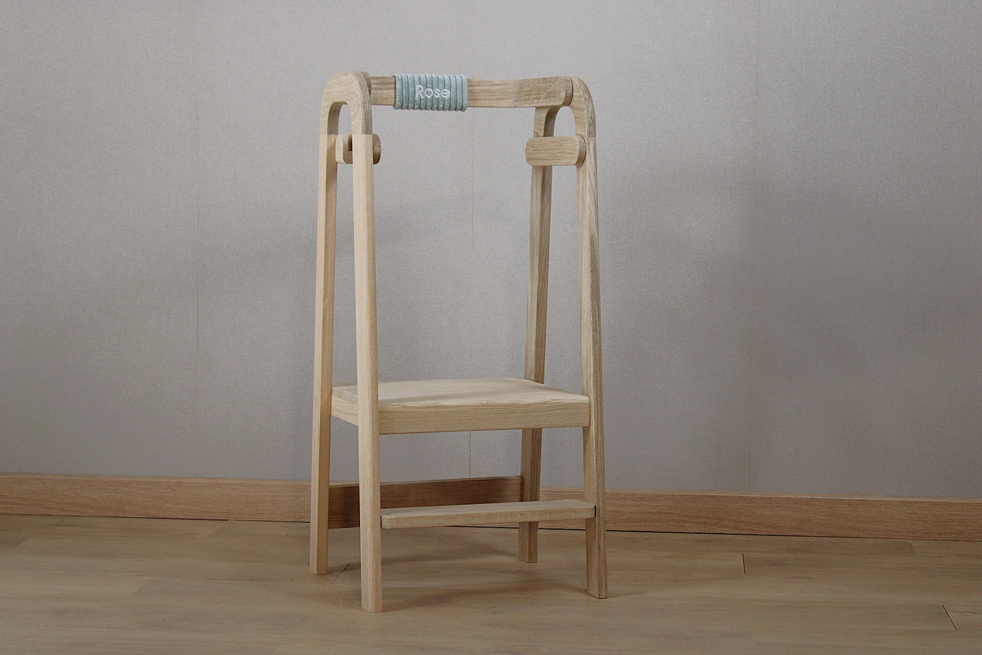 Tour d'apprentissage en bois de chêne naturel_vert sauge