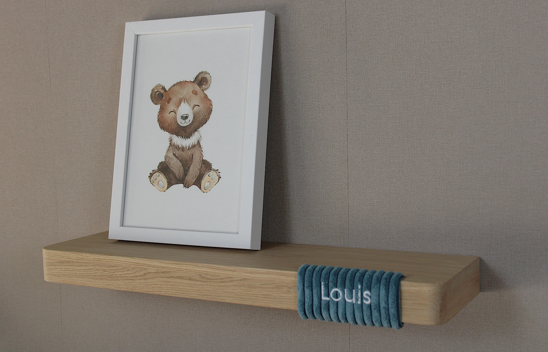 Étagère murale en bois de chêne naturel_bleu