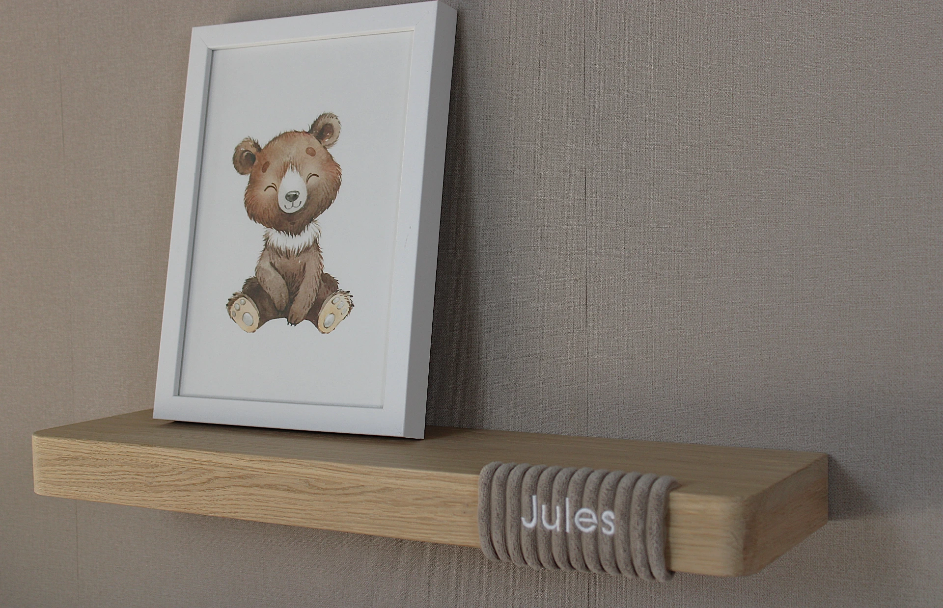 Étagère murale en bois de chêne naturel_beige