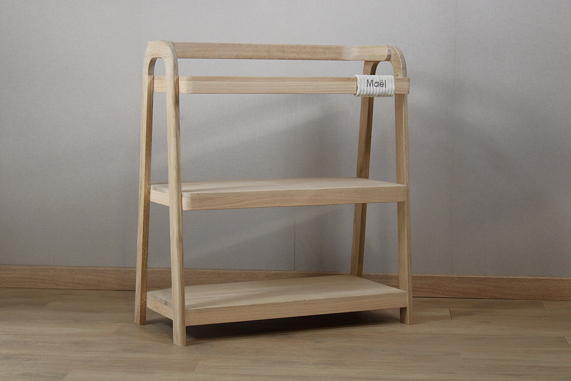 Étagère en bois de chêne naturel_crème (sans broderie)