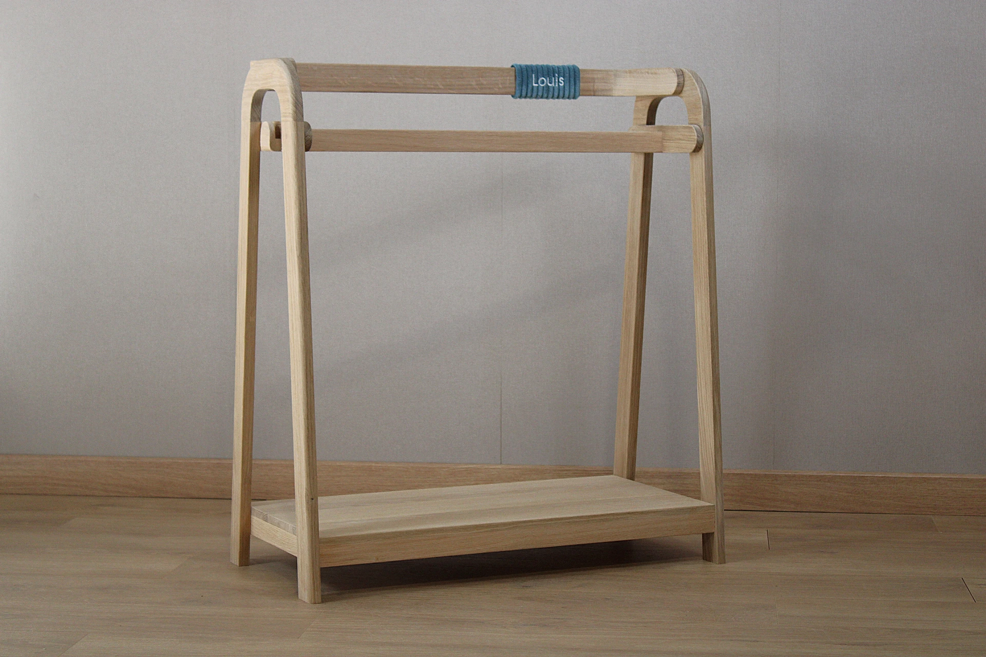 Penderie en bois de chêne naturel_bleu