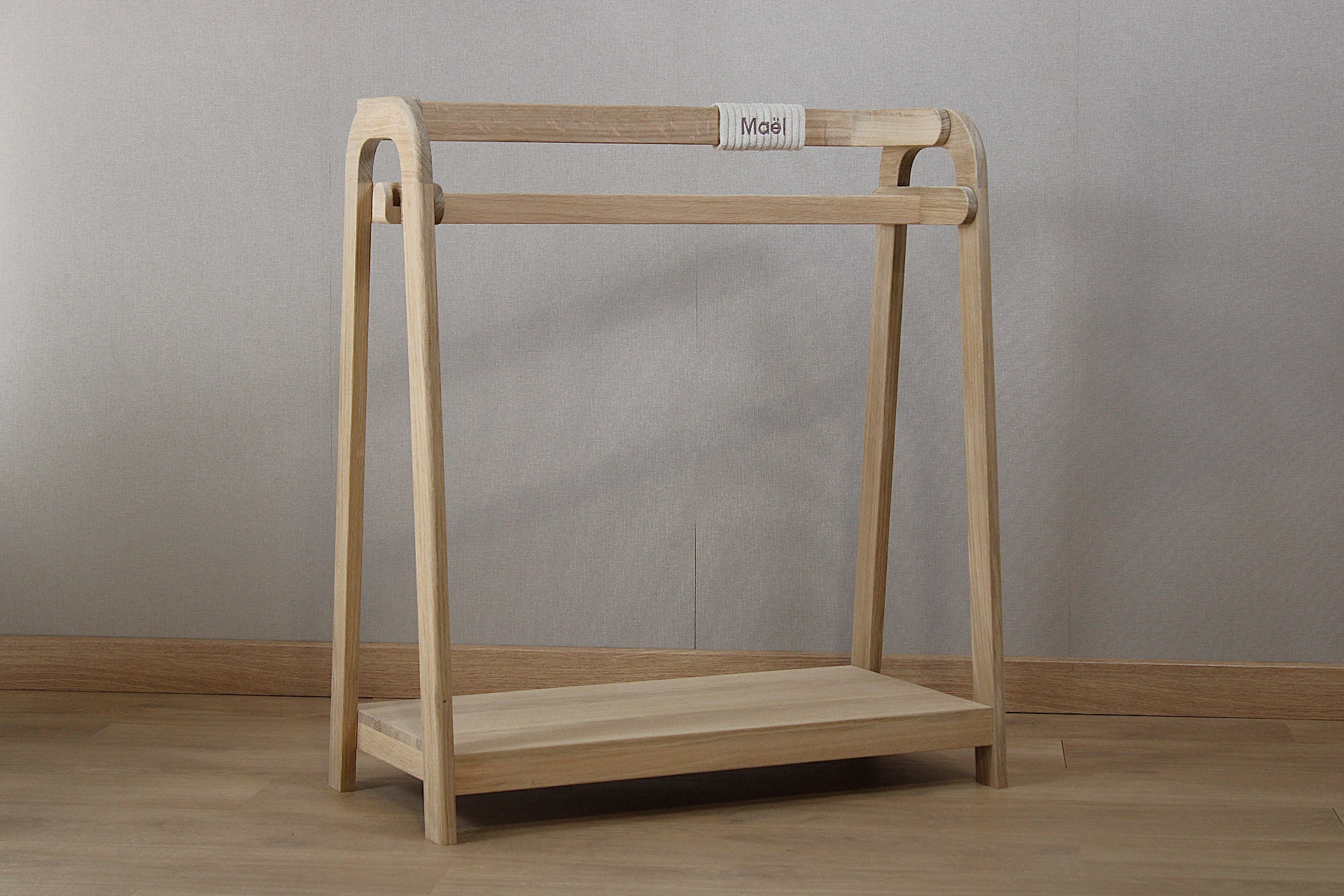 Penderie en bois de chêne naturel_crème