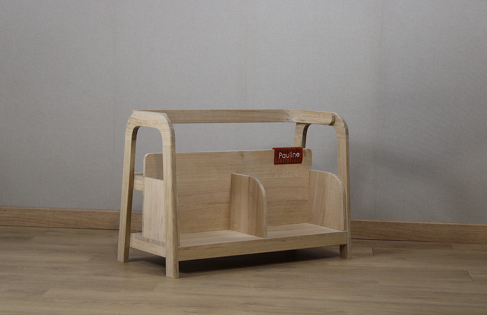 Bibliothèque en bois de chêne naturel_terracotta